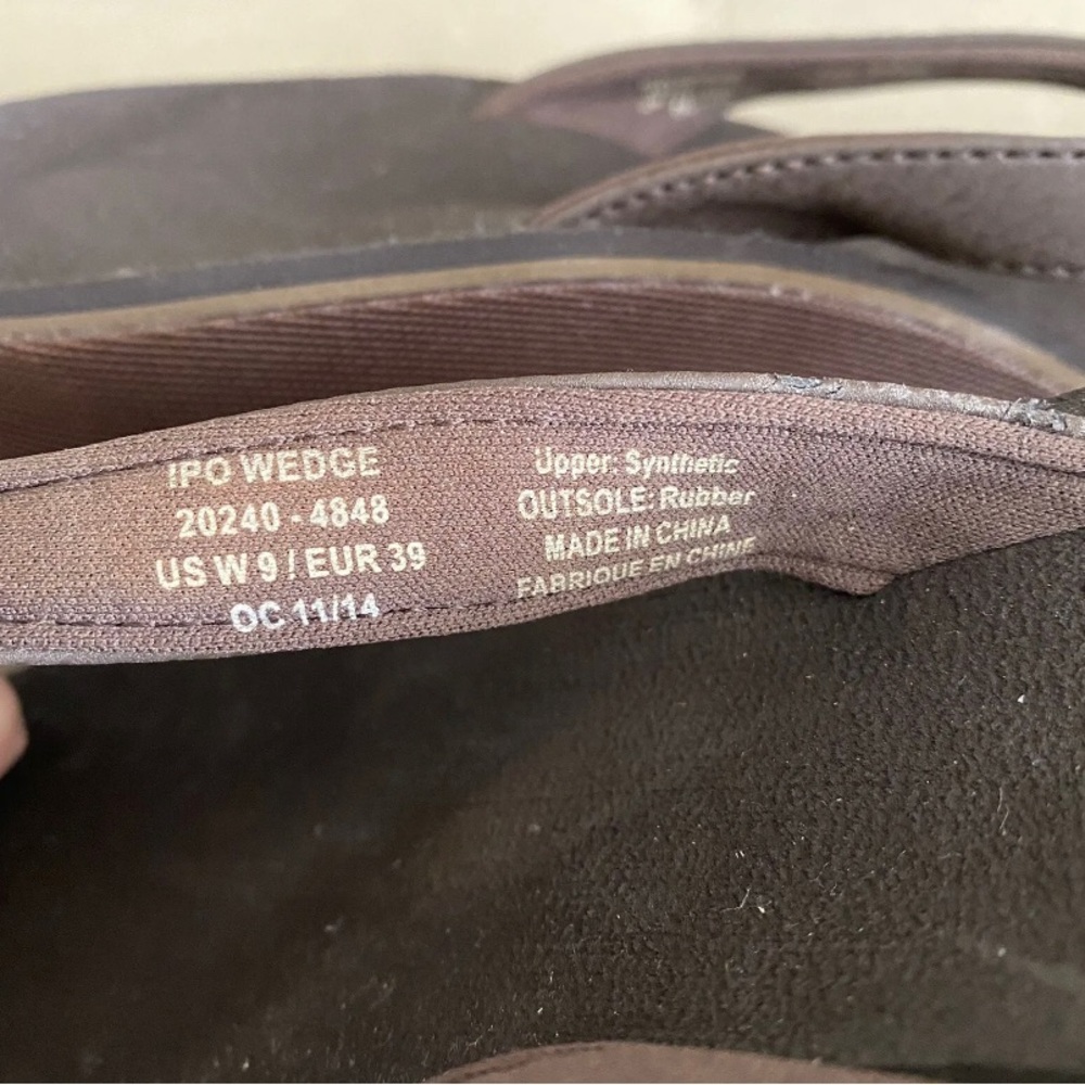OluKai Pio Lua Wedge Platform Flip Flops Sandals Brown Women’s Size 9 - Picture 5 of 6
